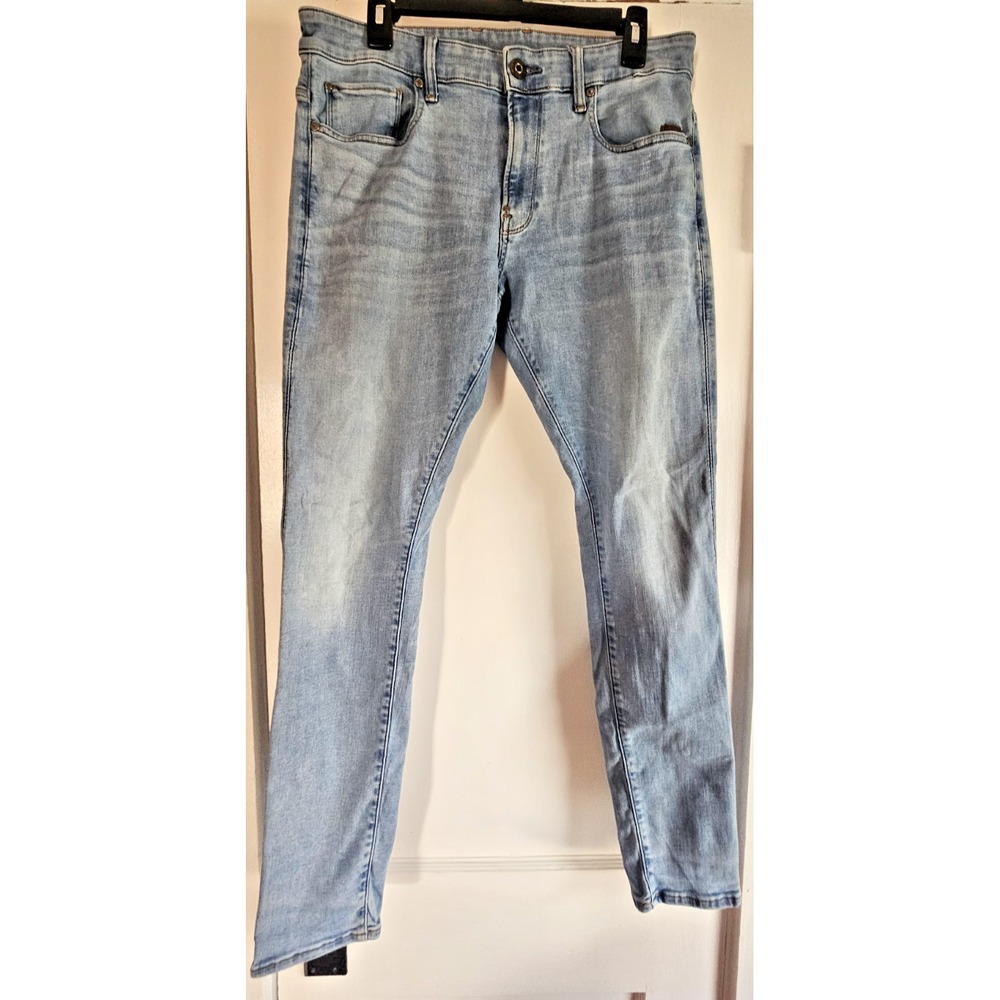G-Star RAW Revend skinny jeans medium washed leather trim pockets W33x‎ 32 Men